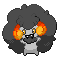 A Whimsicott recolored to look like a Homestuck troll